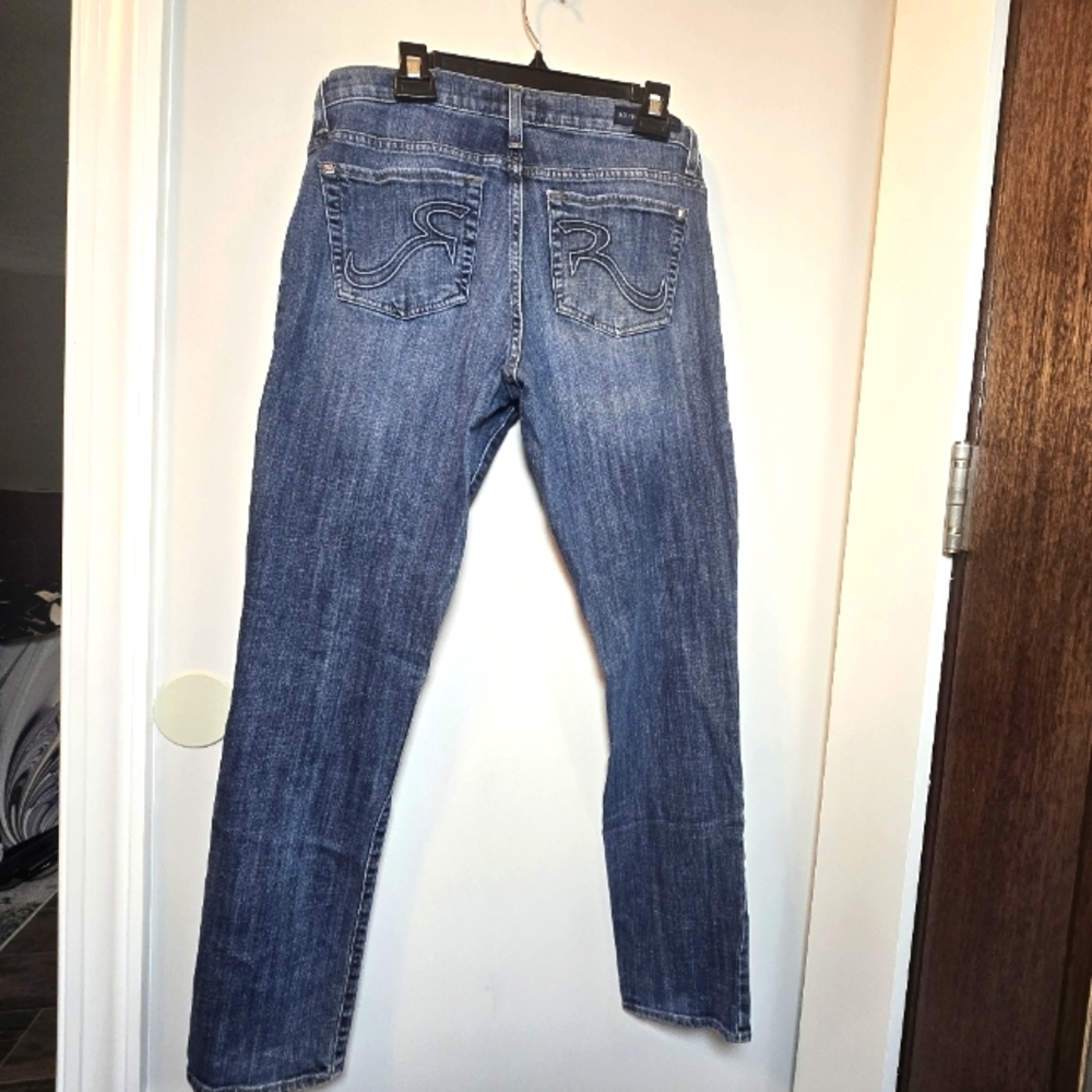 Rock & Republic Women's Jeans Berlin Sz 14 Straight Leg Lightly Acid Washed